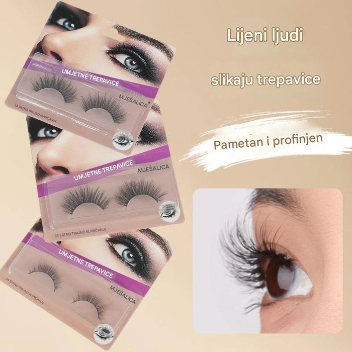 Elevate Your Beauty with Natural False Eyelashes, Lengthening and Thickening, Airy and Realistic, Crossed and Curled