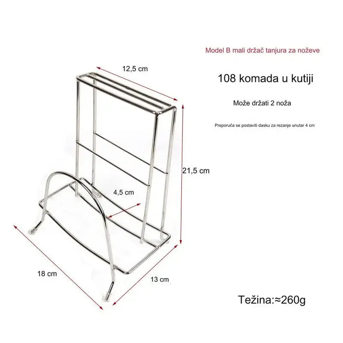 Stainless steel cutting board rack kitchen knife holder