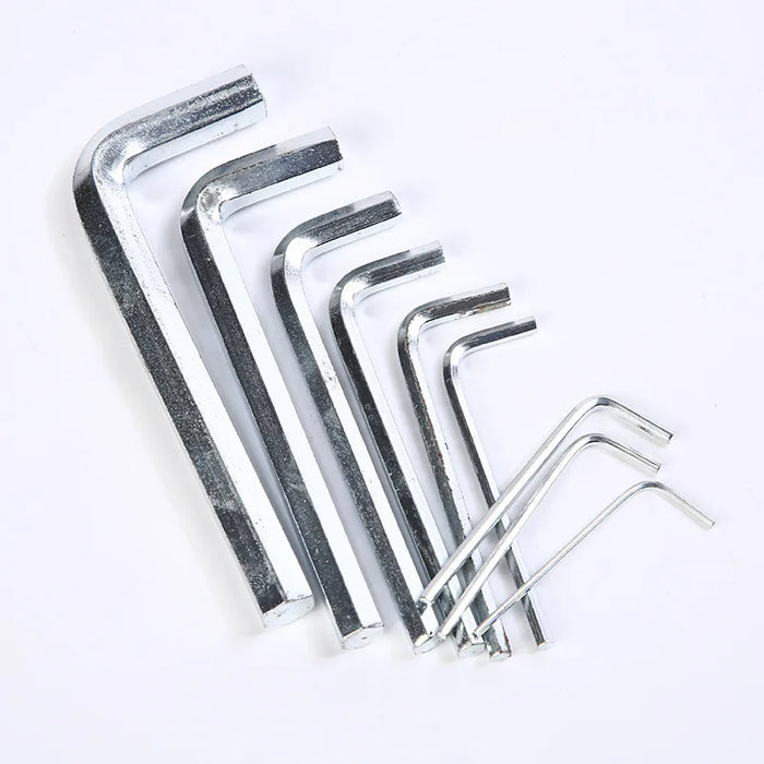 Extended L-shaped ball wrench set with hexagon