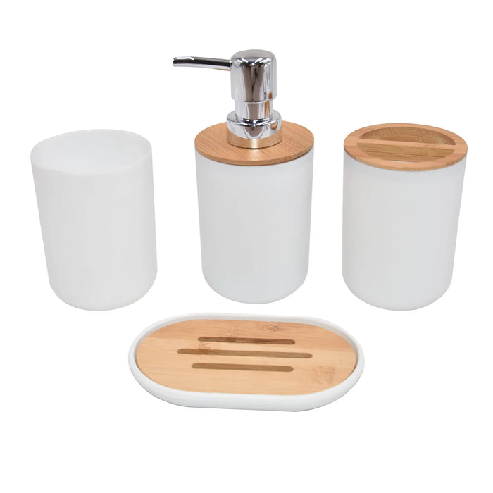 Bathroom set with toothbrush holder and cup