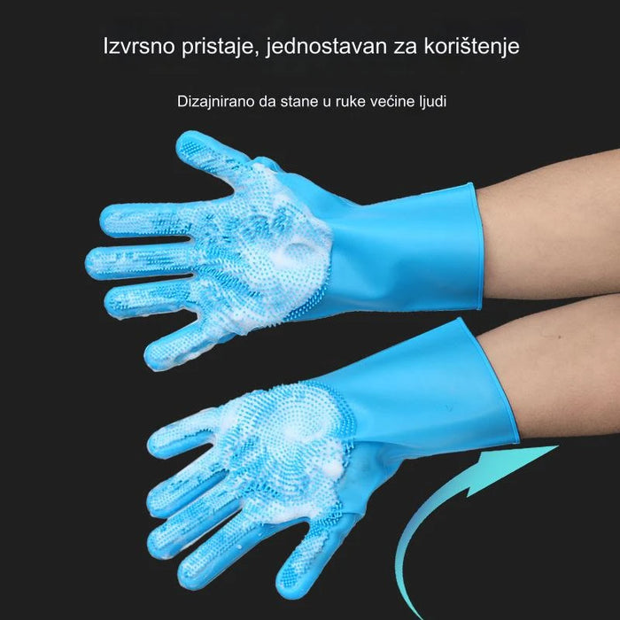 Durable waterproof household gloves with silicone dishwasher