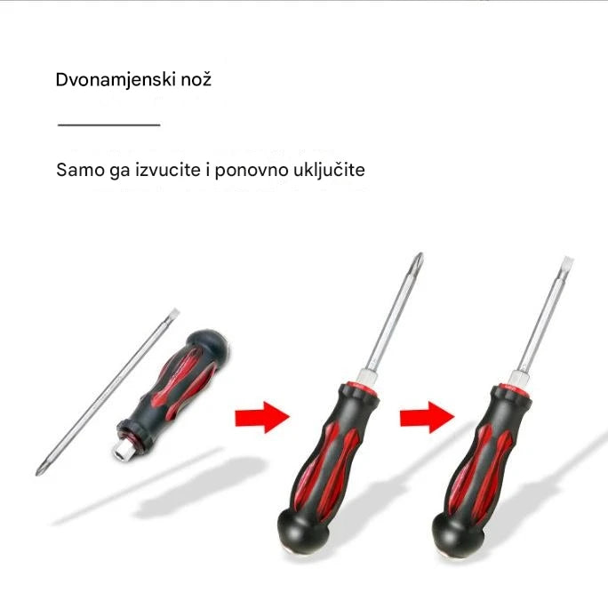 Utilizing high hardness and strong magnetism, a multifunctional screwdriver with a striking function