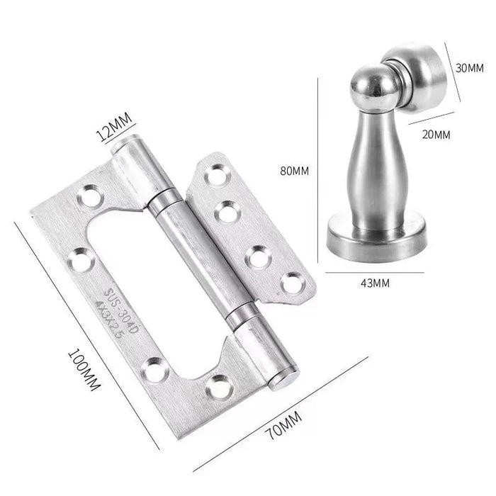 Stainless steel furniture hinges with strong magnetic latches - ideal for wooden doors