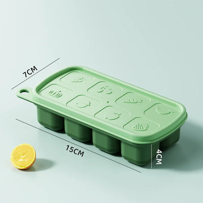 Ice Cube Tray with Lid and Storage Box – Silicone Ice Mold for Homemade Ice Cream and Frozen Foods