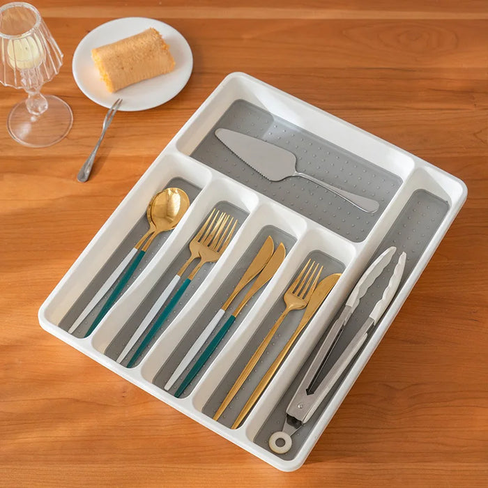 Practical Kitchen Utensil Organizer with Compartments for Knives, Forks, Spoons and More