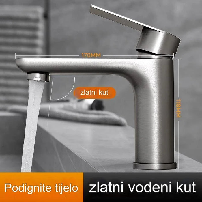 High quality stainless steel basin faucet double handle