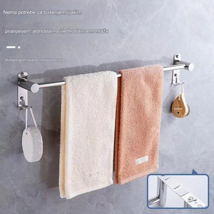 Stainless steel towel rack is easy to punch