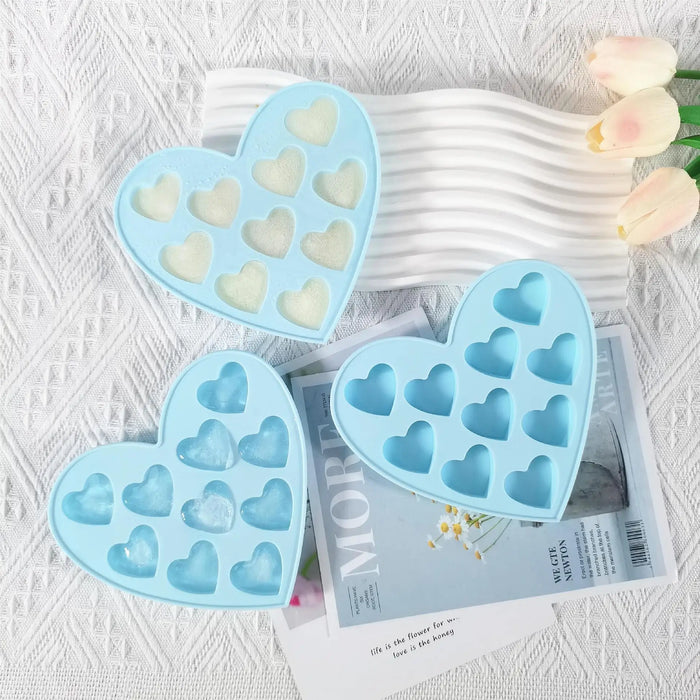 Food-Grade Silicone Heart-Shaped Ice Cube Tray for Homemade Ice Cream, Popsicles, and Ice Balls