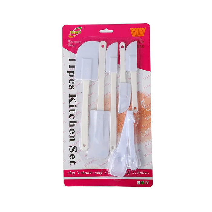 High temperature baking and pastry kit with cake cream spatula, rubber spatula and stirring knife