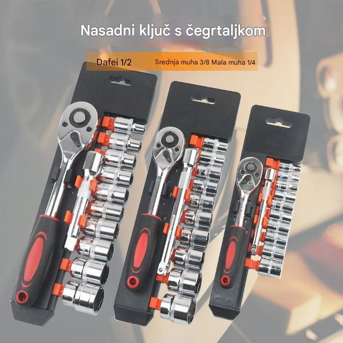 Ratchet Wrench Sleeve Set, Multifunctional Tool Kit for Automotive and Mechanical Repair