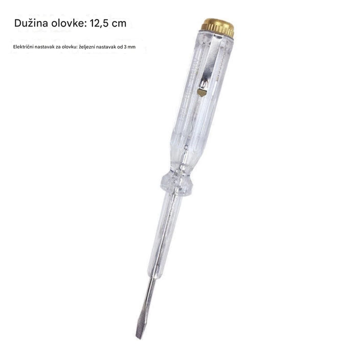 Transparent portable copper cap electrical test pen for household circuit detection