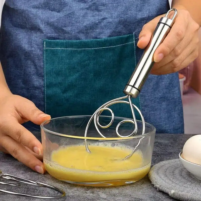 Kitchen Handheld Stirring Stainless Steel Egg Beater