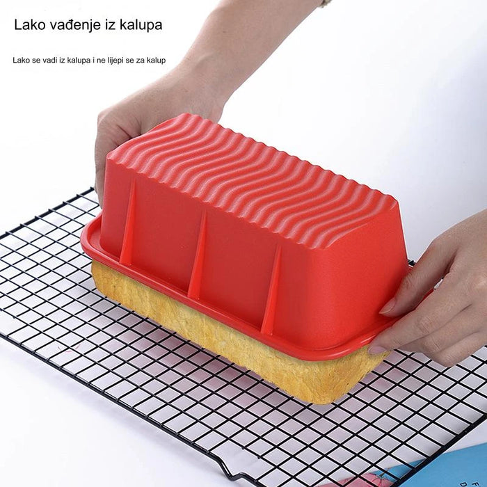 Food-grade silicone toast mould for baking rectangular cakes