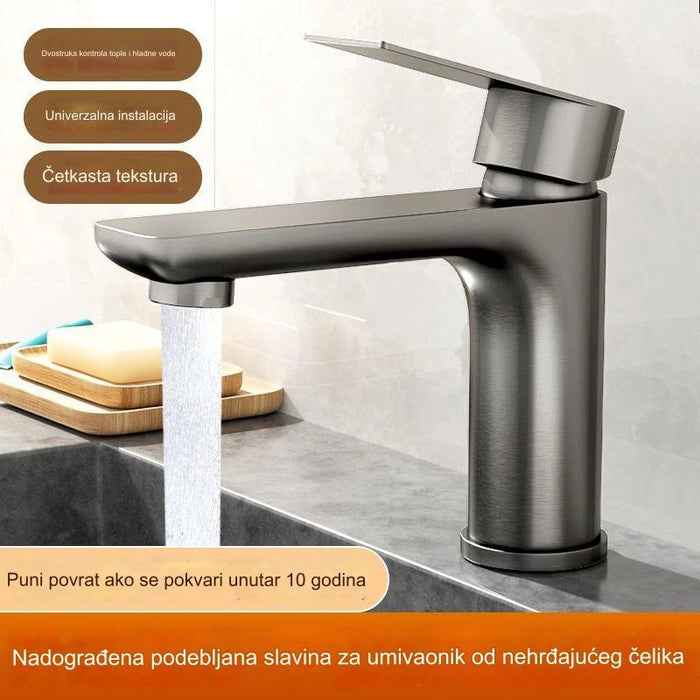 High quality stainless steel basin faucet double handle