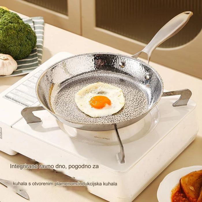 Restaurant Grade Stainless Steel Hammer Frying Pan