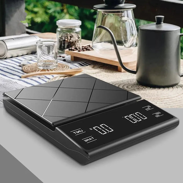 Digital Kitchen Scale with Timer for Brewing Coffee and Cooking, Compact and Convenient