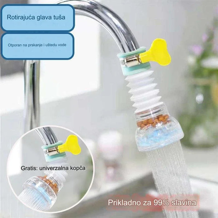 Flexible and rotatable faucet extender for kitchen sinks