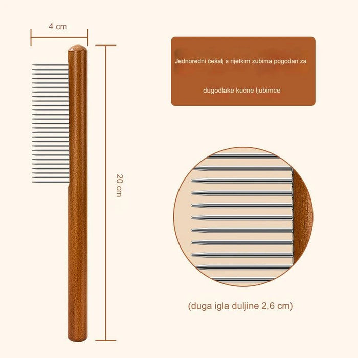 Premium Wooden Pet Grooming Comb for Cats and Dogs