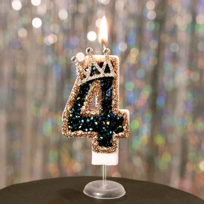 Black Diamond Crown Birthday Digital Candle