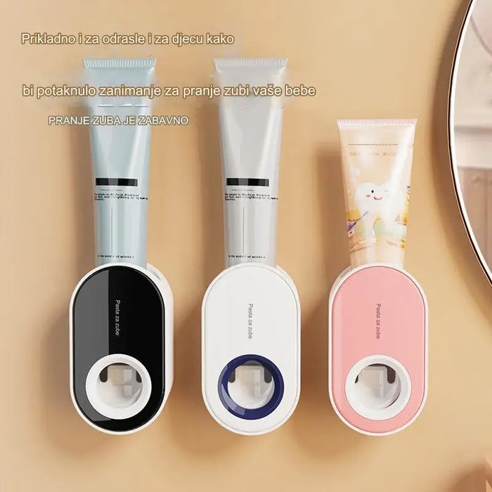 Household wall-mounted automatic toothpaste squeezer