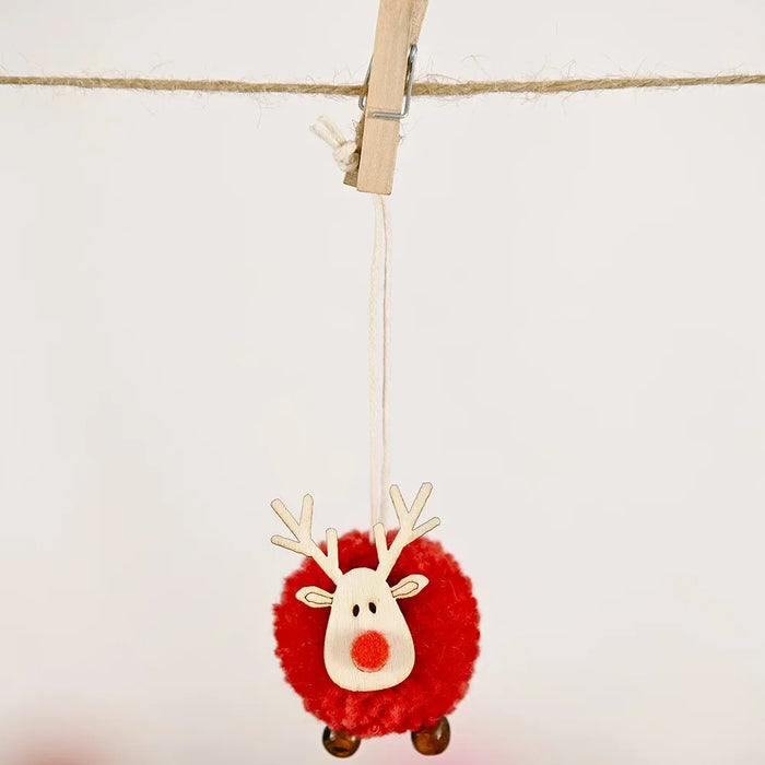 Christmas Tree Ornaments - Cute Reindeer Wool Felt Hanging Ornaments