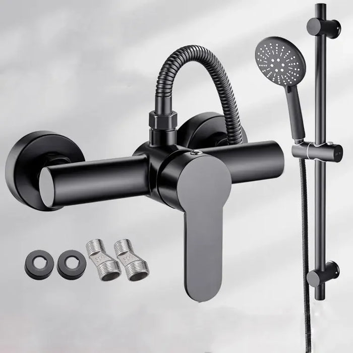 Luxury tee shower faucet with hot and cold water mixing valve