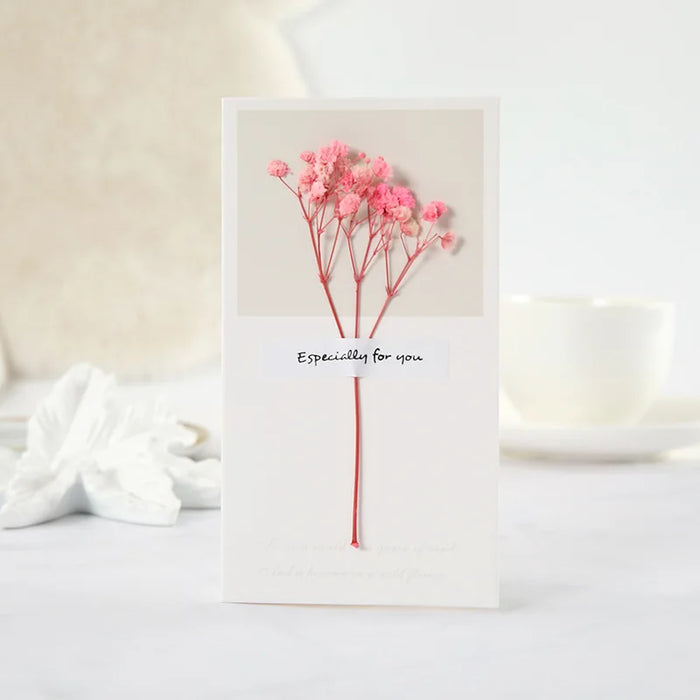 Dried flower card creative jewelry set for holiday and customer gifts