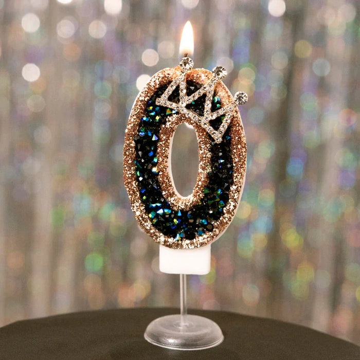 Black Diamond Crown Birthday Digital Candle