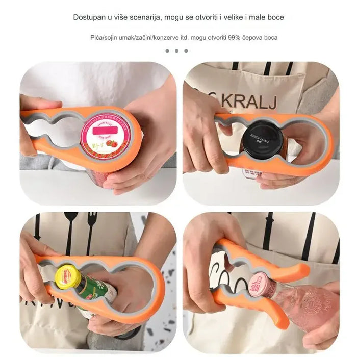 Multi Functional Four in One Lid Bottle Opener for Household Kitchen