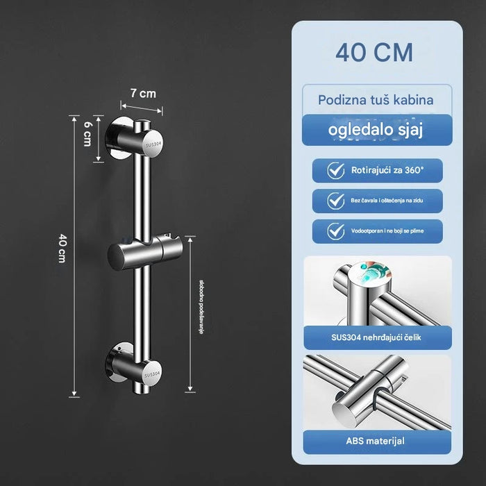 Adjustable stainless steel shower mounting bracket for bathroom showers