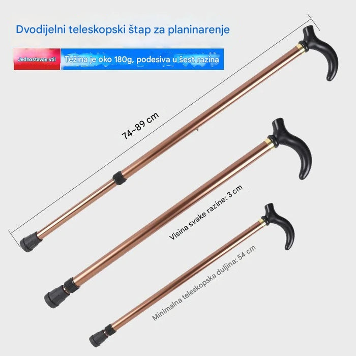 Outdoor Trekking Cane for Elderly with Aluminum Alloy Material