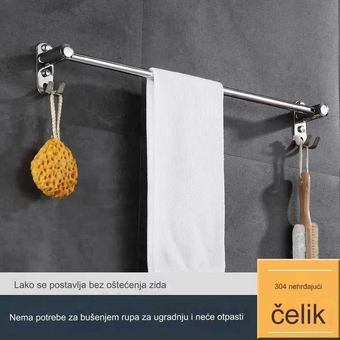 Stainless steel towel rack is easy to punch