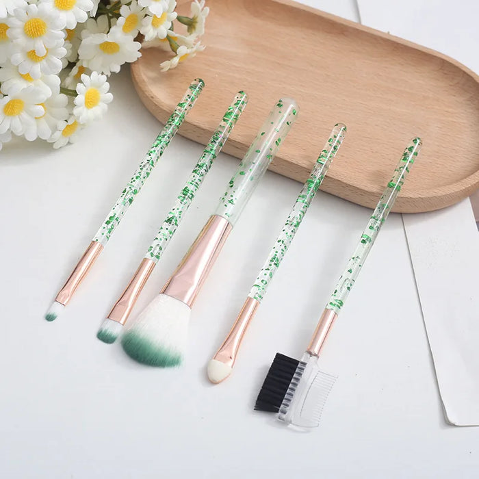 Luxury Makeup Brush Set with Soft Synthetic Fiber Bristles and Plastic Handle