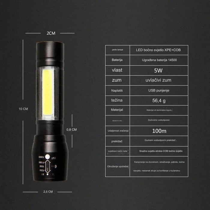 Compact rechargeable flashlight