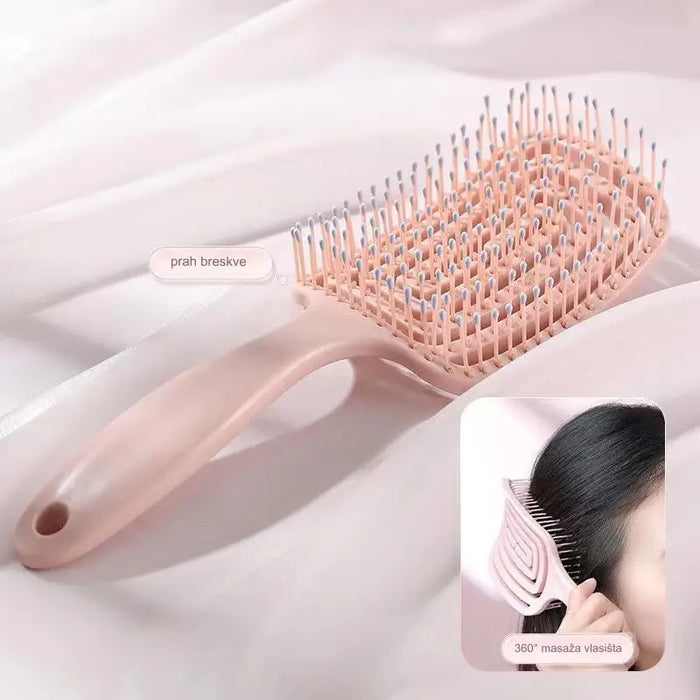 Scalp massage curved comb