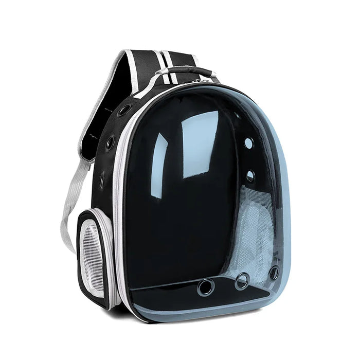 Transparent space capsule cat backpack with breathable design