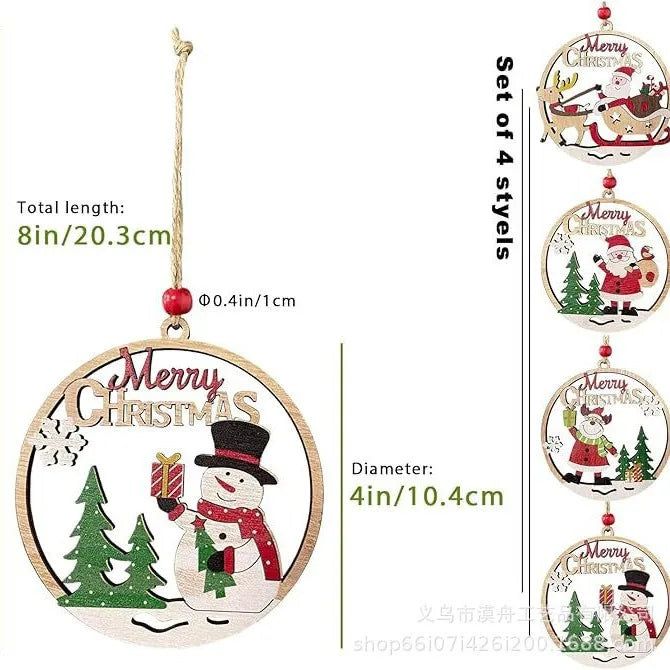 Christmas wooden pendant, home decoration