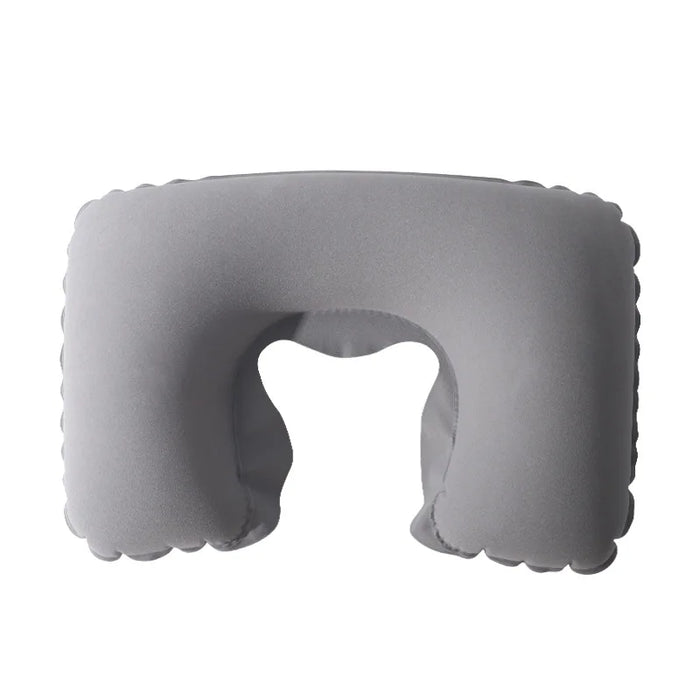 Oversized inflatable plush travel pillow