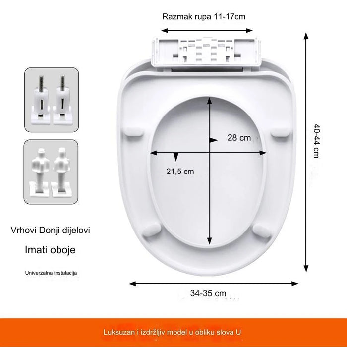 Soft Close Toilet Seat Cover Universal Fitting Thickened Old Style Commode Ring Accessories