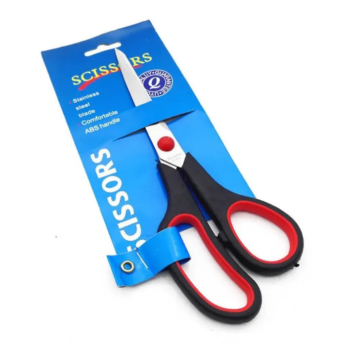 Premium Black and Red Rubber Handle Scissors for Office and School