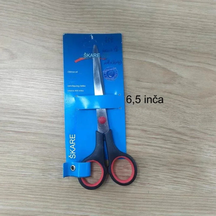 Premium Black and Red Rubber Handle Scissors for Office and School