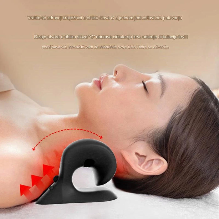 C-Shaped Neck Massager Pillow with Arch, Traction, Wealthy Bag Corrector, Neck and Shoulder Massage Pillow