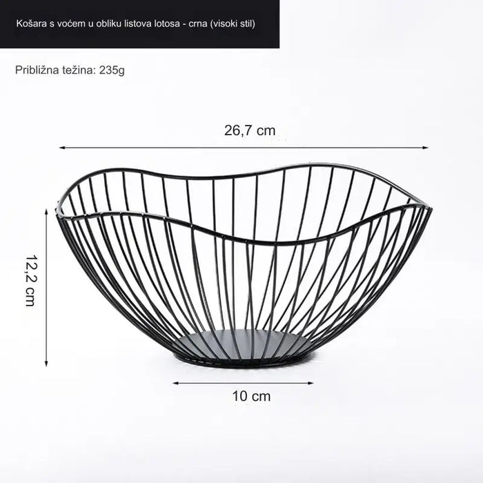 Stylish Fruit Basket with Nordic Style Iron Art Design for Living Room and Kitchen Storage