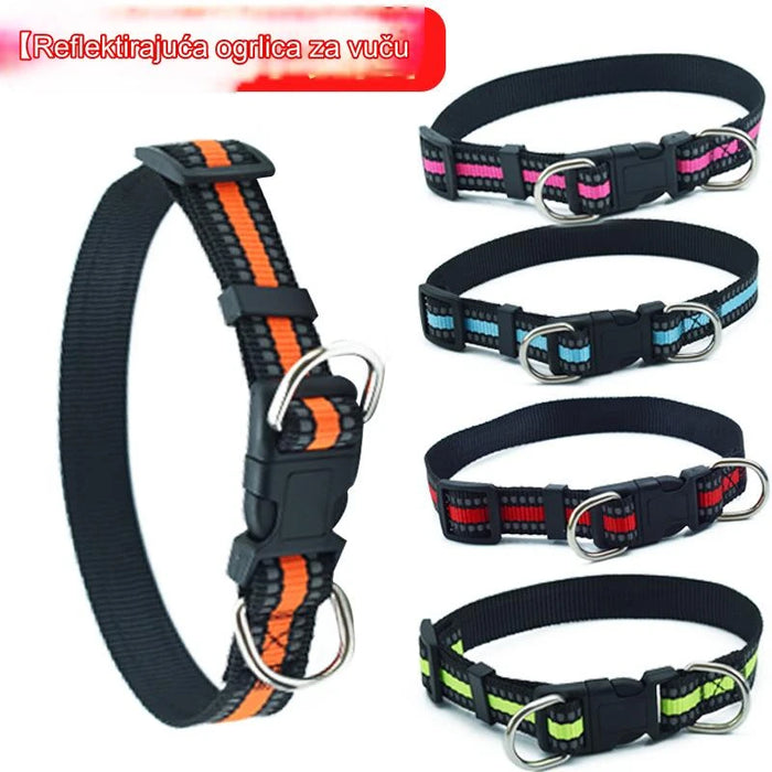 Reflective Nylon Dog Leash with Collar - New Pet Leash for Walks and Outdoor Activities