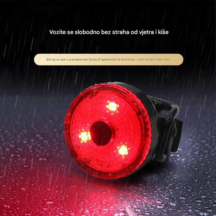 Adjustable Strap USB Rechargeable Bicycle Tail Light for Mountain Bikes and Night Riding