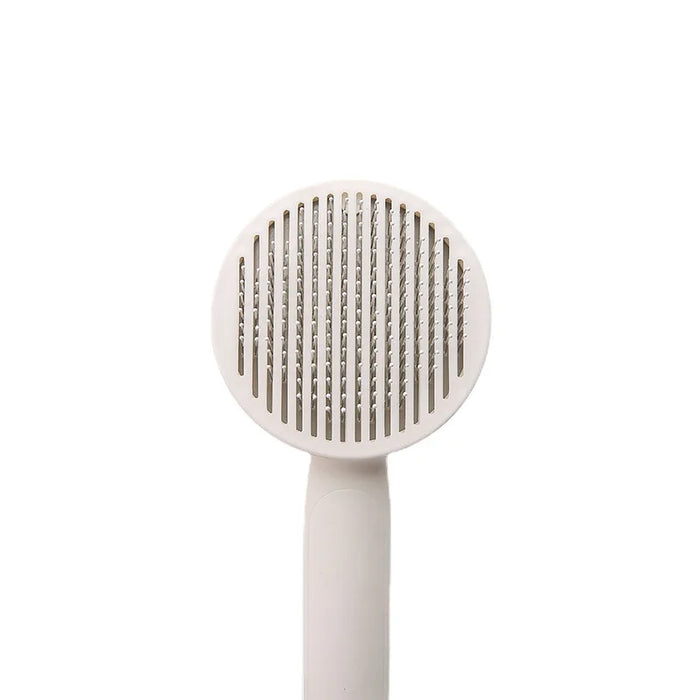 Pet steel needle comb, round hair comb, one-click automatic hair removal