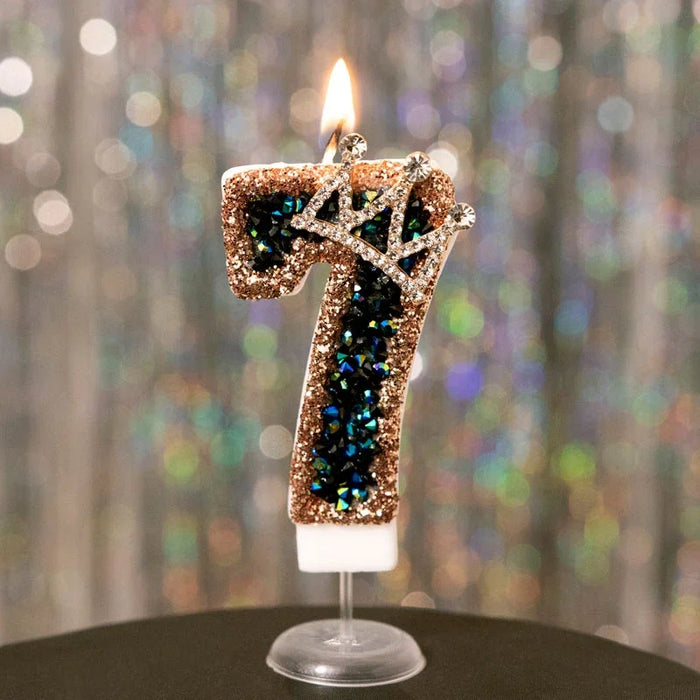 Black Diamond Crown Birthday Digital Candle