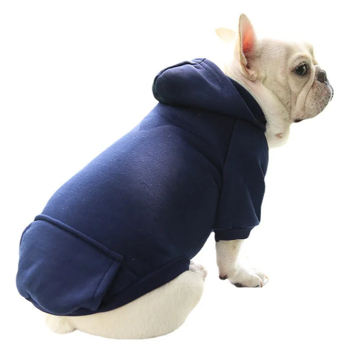 Fall/Winter Padded Dog Hoodie with Pocket, Hat and Cute Print