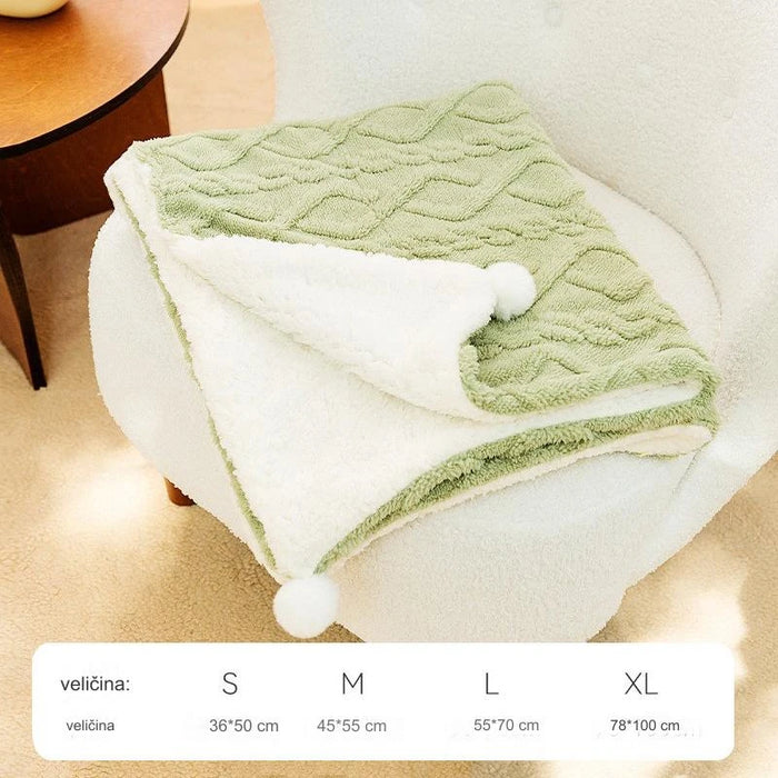 Soft and warm solid color pet blanket with thickened flannel cushion