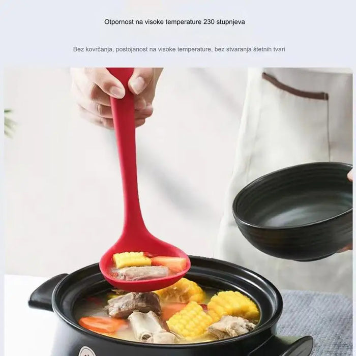 Creative large silicone spoon, heat-resistant non-stick pan